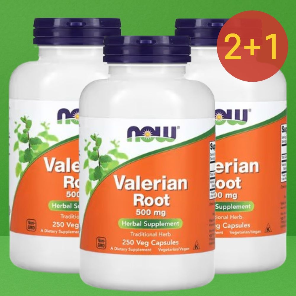 [해외] 나우푸드 발레리안 루트 500mg 캡슐 240정 발라리안 뿌리 Valerian 3개
