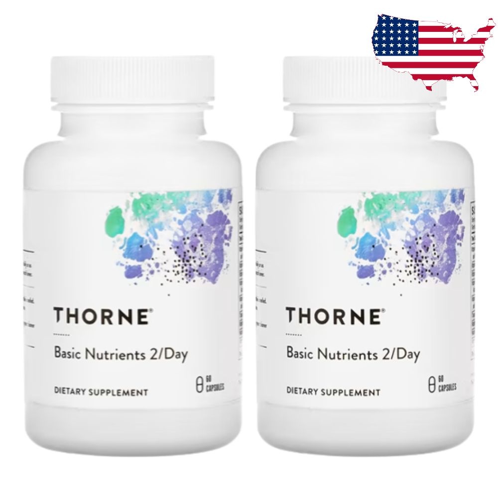 [해외] 쏜리서치 기초영양소 투퍼데이 베이직 뉴트리언트 60캡슐 Thorne 2개세트