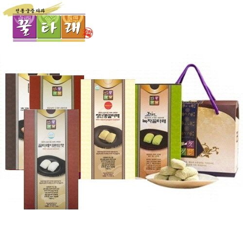 꿀타래 [아몬드맛1곽증정] 인사동명물 꿀타래 ! 땅콩1+아몬드2+장단콩인절미맛1+녹차1(5박스 선물세트)