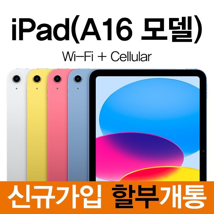 Apple KT 아이패드 A16 11세대 256GB 실버 WiFi+Cellular 신규가입 기기변경 태블릿 요금제 할부 개통