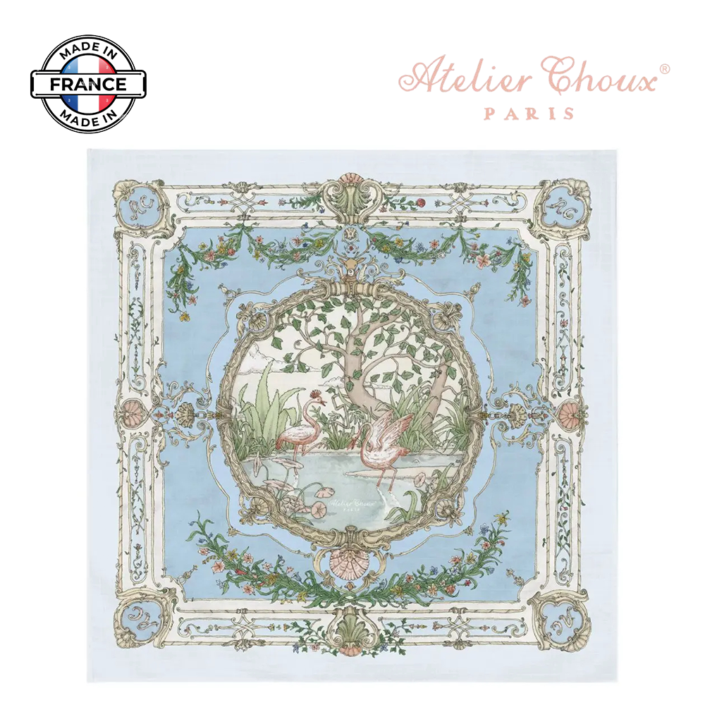 아뜰리에 슈 프랑스산 Organic 까레 신생아 겉싸개 담요 Tapestry Brilliant Blue