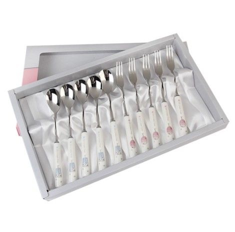 [롯데백화점] 골든벨 아이스크림 도자기 티스푼/티포크 (청/홍) 10P 세트