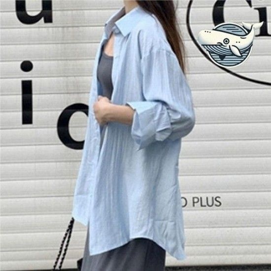 여성용 여름긴팔셔츠 긴팔 셔츠 여름 바캉스 (42sDZ)