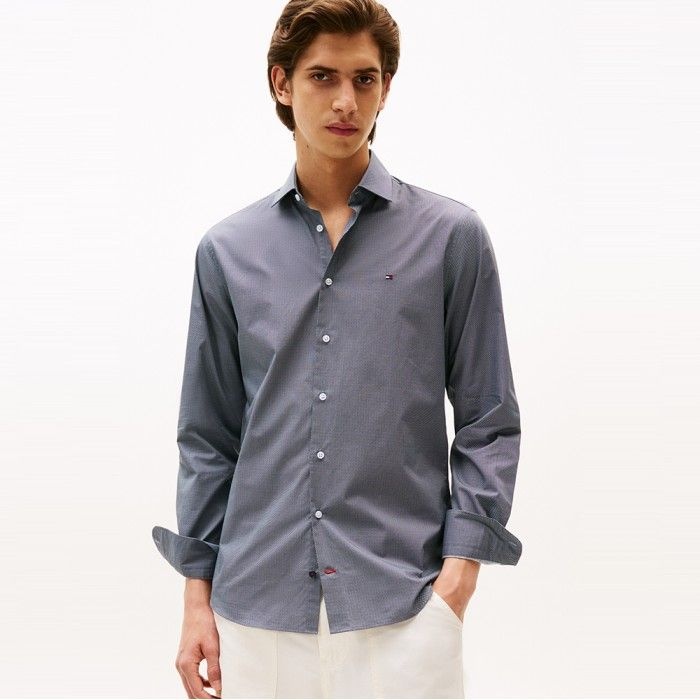 타미힐피거 [공식][아울렛52%] [Slim fit] 패턴 프린트 셔츠 T12F6WSH040MT10GY (정상가:189,000원)