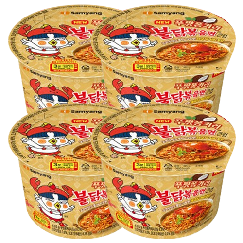 삼양 푸팟퐁커리 불닭볶음면 큰사발면 105g 4입