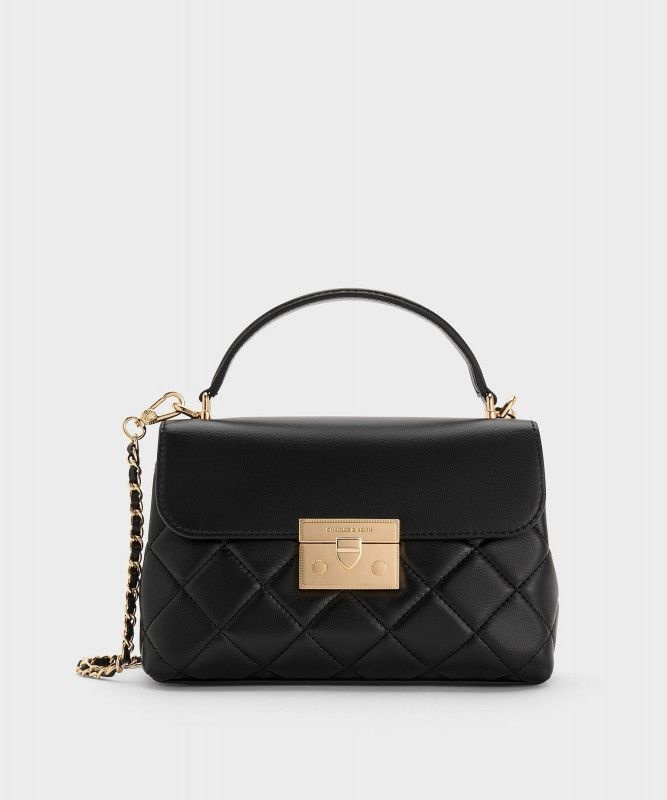 찰스앤키스 일본 Alva 알바 퀼트 체인 스트랩탑 핸들 가방