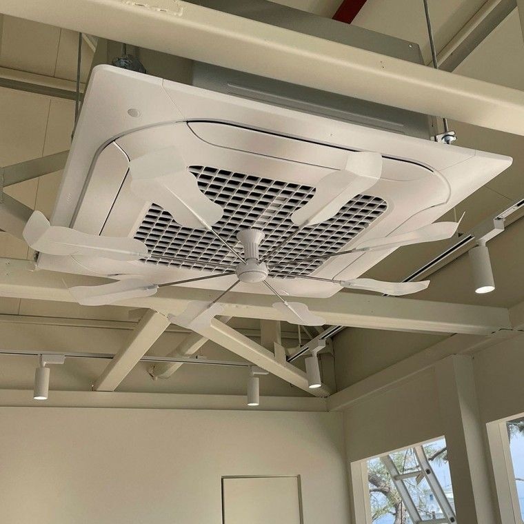 올트팬PRO 국산 스텐 시스템 에어컨 실링팬 무동력 공기순환기 냉난방기 화이트