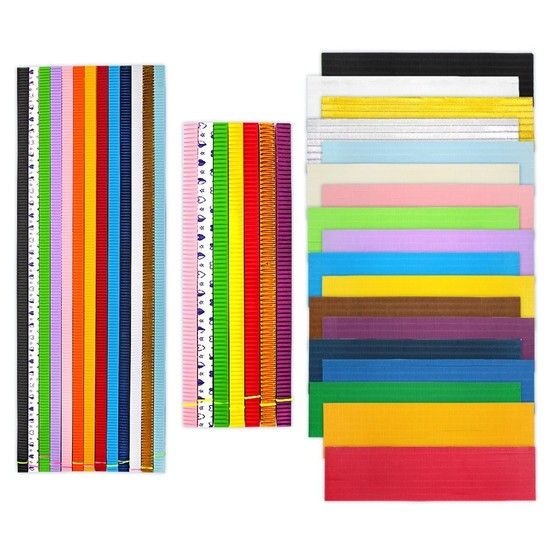 띠골판지 사이즈(소)-칼라혼합 골판지색종이 세트 띠골판지 골판지색종이 골지 칼라골판지