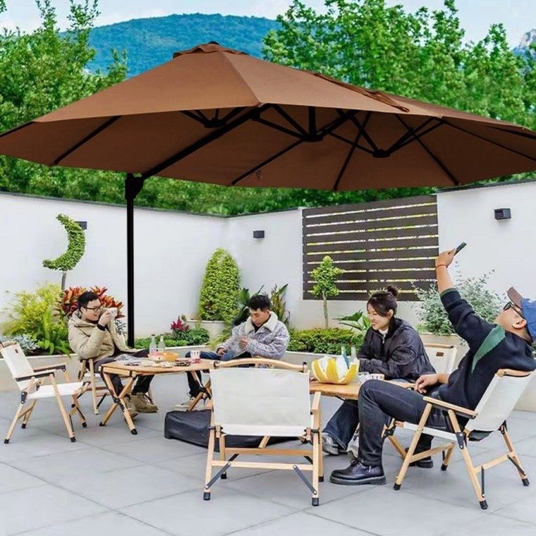 대형 트윈 노블 파라솔 폴딩 레버형 360회전 카페 테라스 그늘막 가림막 횡단보도