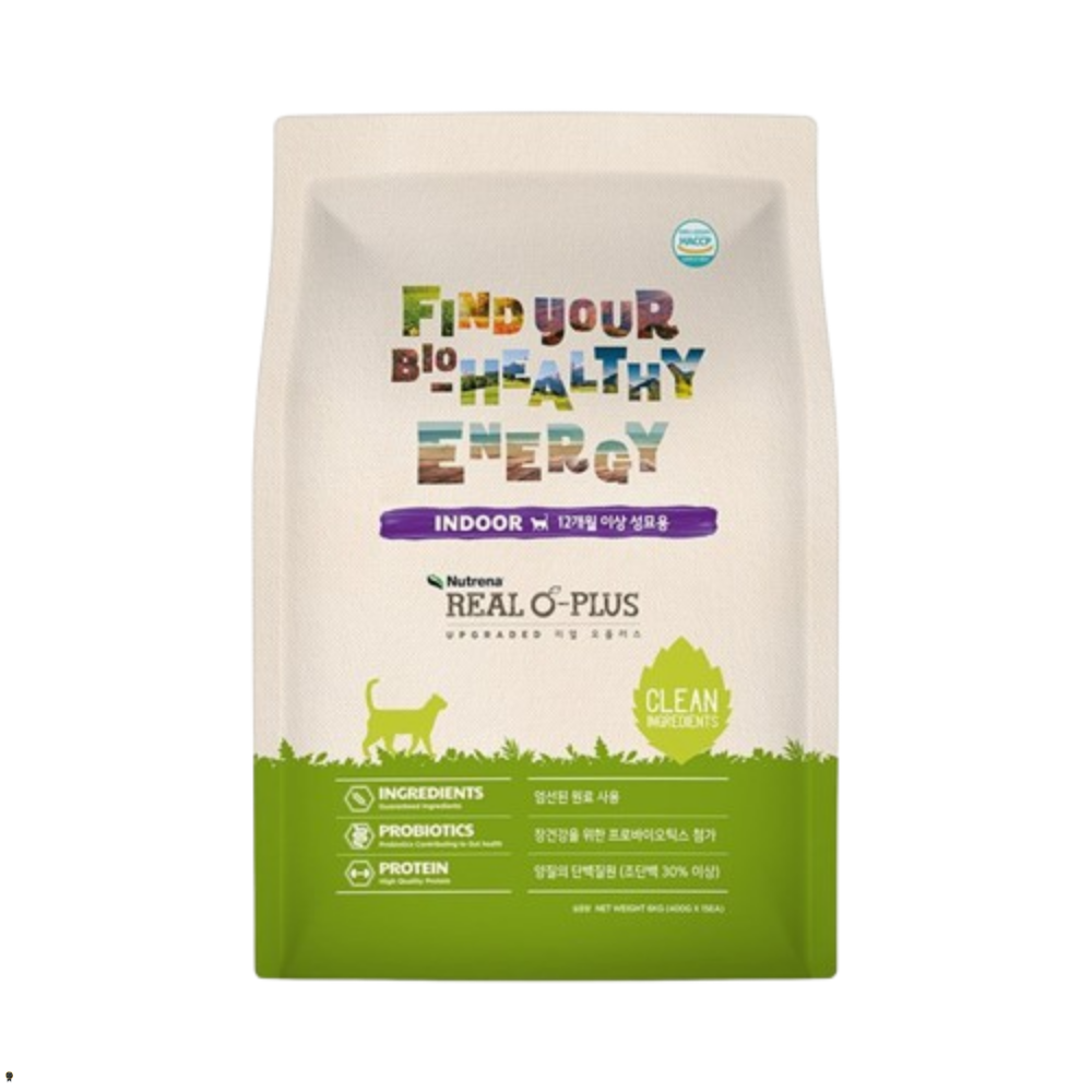 협력사 뉴트리나 리얼오플러스 캣 인도어 고양이 유산균 건식 사료 6kg