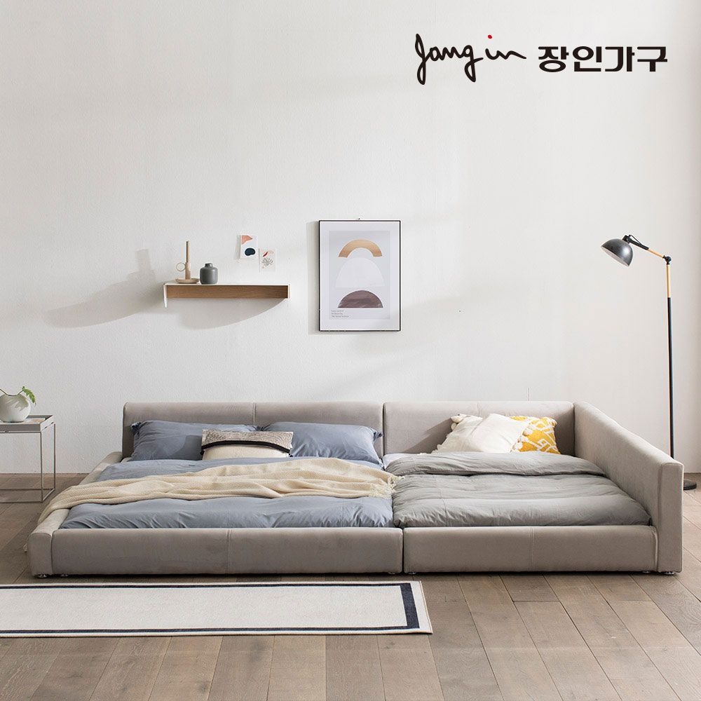 장인가구 아토 아쿠아텍스 이지클린 저상형 패밀리침대 SS+Q_본넬