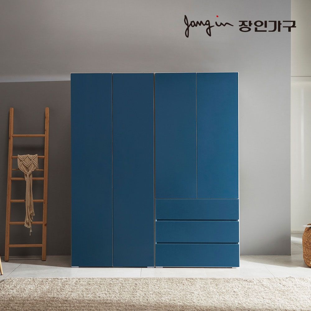 장인가구 비쥬얼 터치 3단서랍 1600 옷장