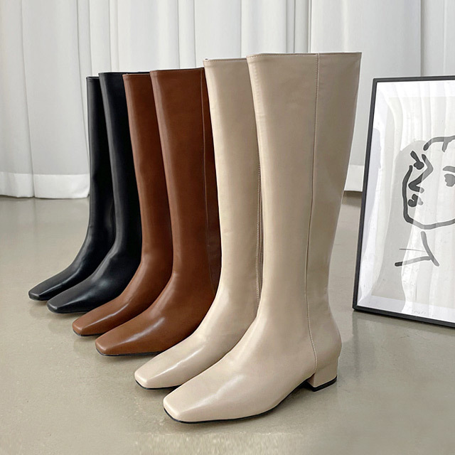 바닐라슈 [롯데온 단독특가 진행] 다노스 퓨어 베이직 플랫롱부츠(3cm)