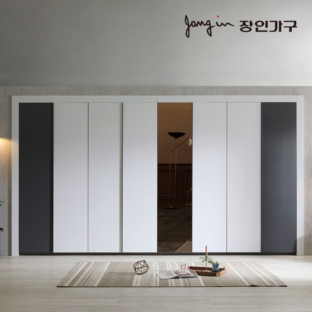 장인가구 단테 모던 미러 붙박이장 30cm