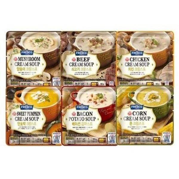 오뚜기 프레스코 스프 180g 12개/양송이/단호박/콘크림/치킨크림/...