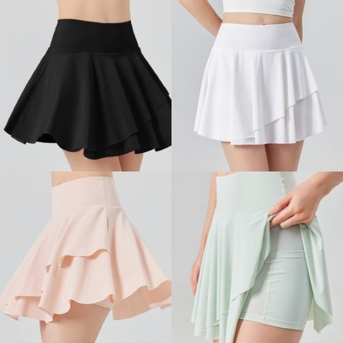 플리츠 여성 롱치마 속바지 스커트 골프 2중  (43QUp)