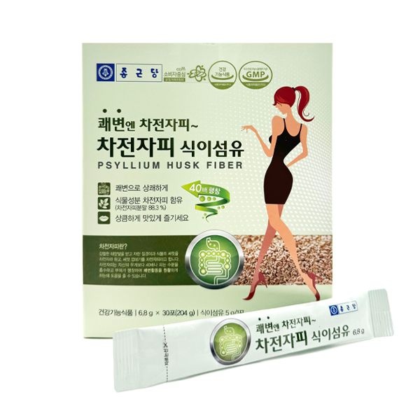 종근당 차전자피 식이섬유 6.8g x 30포 1개월분 쾌변 배변활동원활 차전자피분말