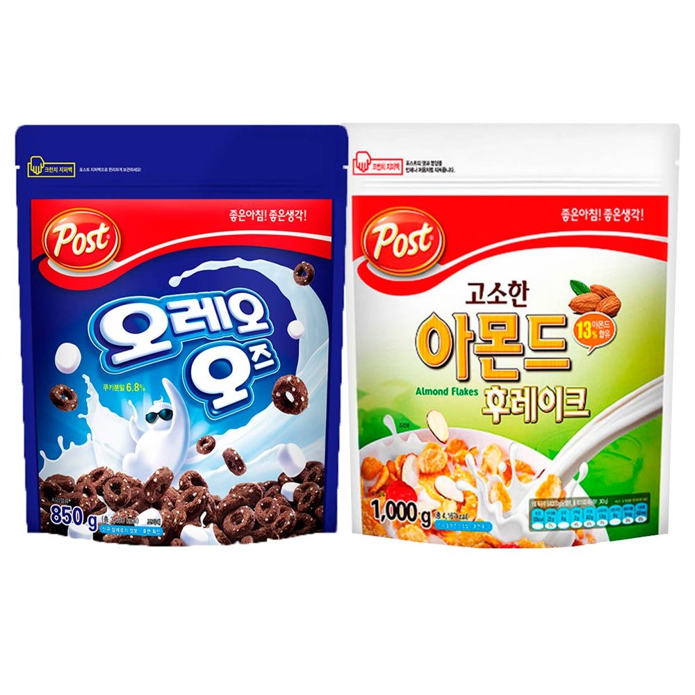 포스트 아몬드후레이크1kg+오레오오즈850g