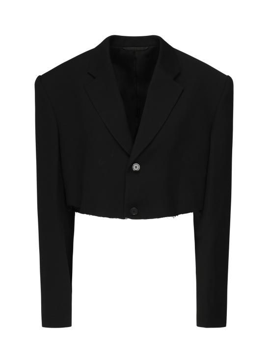 [해외] 발렌시아가 26FW 발렌시아가 컷 오프 싱글 브레스티드 자켓 839295 TRT011000 Black