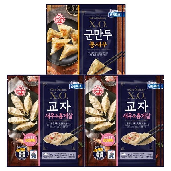오뚜기 오뚜기 [오뚜기] XO 교자 새우 홍게살 324g 4봉 + 통새우군만두 300g 2봉
