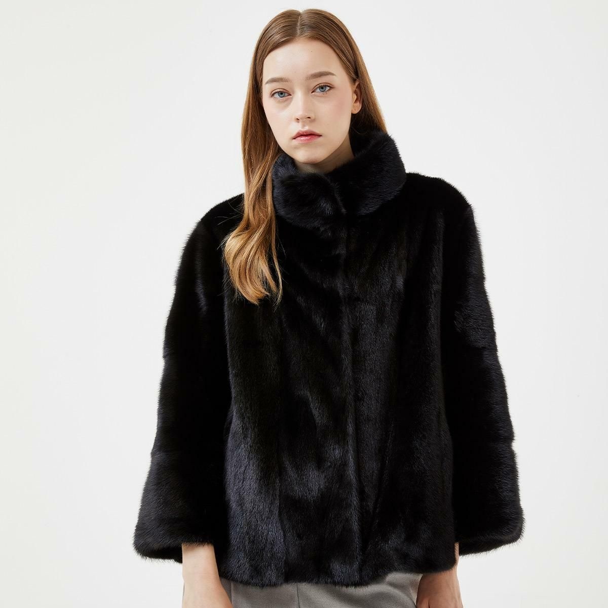 [TV상품]☆역시즌 특가☆  진도 엘페 휘메일 풀스킨 케이프 밍크  재킷 - ...