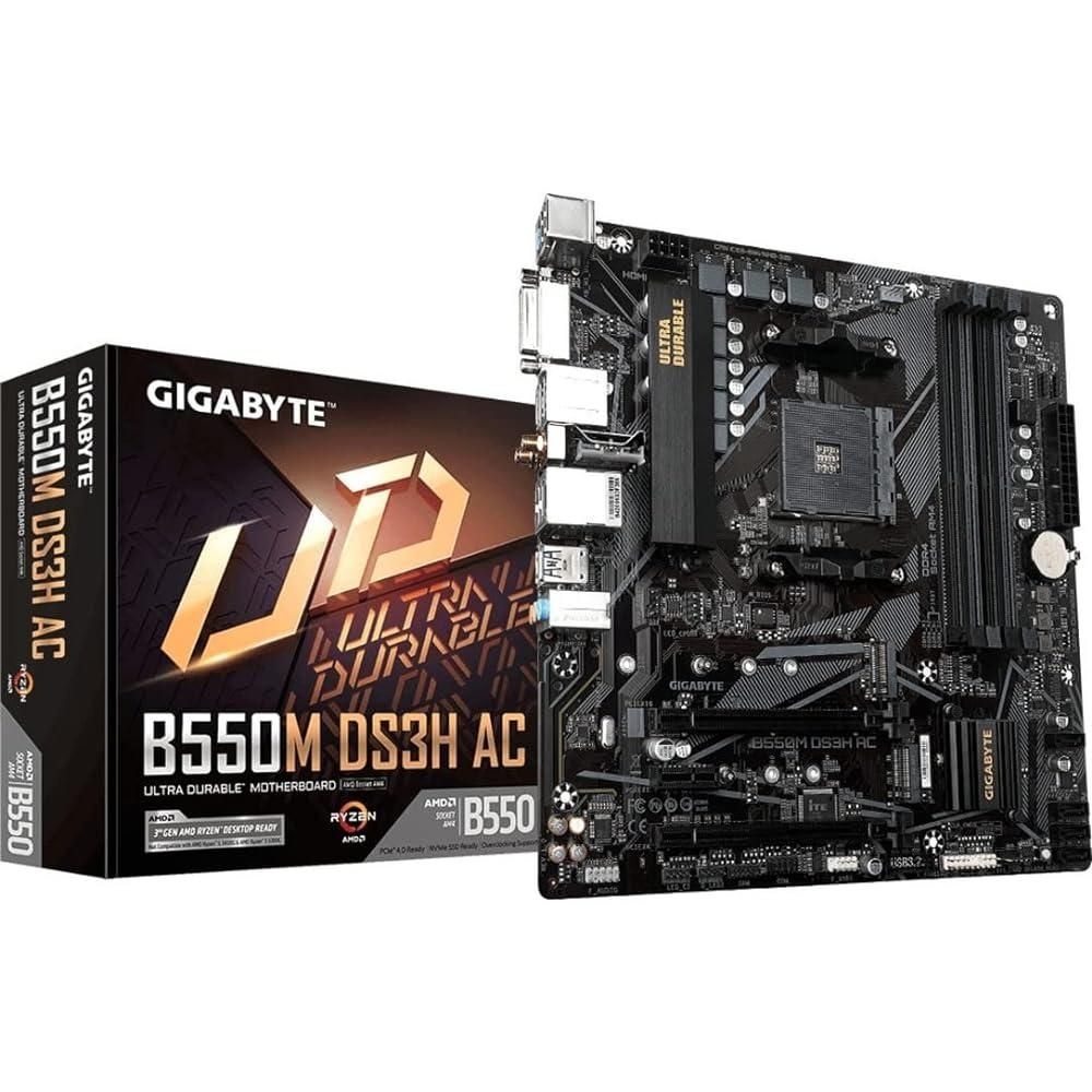 [해외] GIGABYTE B550M DS3H AC (AM4 AMD/B550/Micro ATX/Dual M.2/SATA 6Gb/s/USB 3.2 Gen 1/PCIe 4.0/HMDI/DVI/