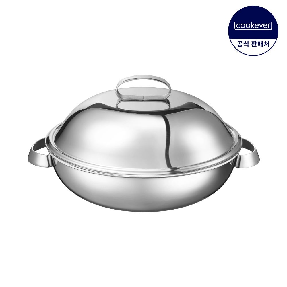 [오늘출발] 쿡에버 Cook304 인덕션 통3중 스텐 파티웍 28cm (찜기 포함)