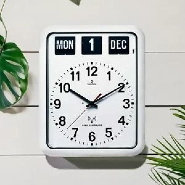 [도쿄룸협력사]Twemco 트웸코 캘린더 달력 벽시계 아날로그 인테리어 시계 화이트 RC-12A