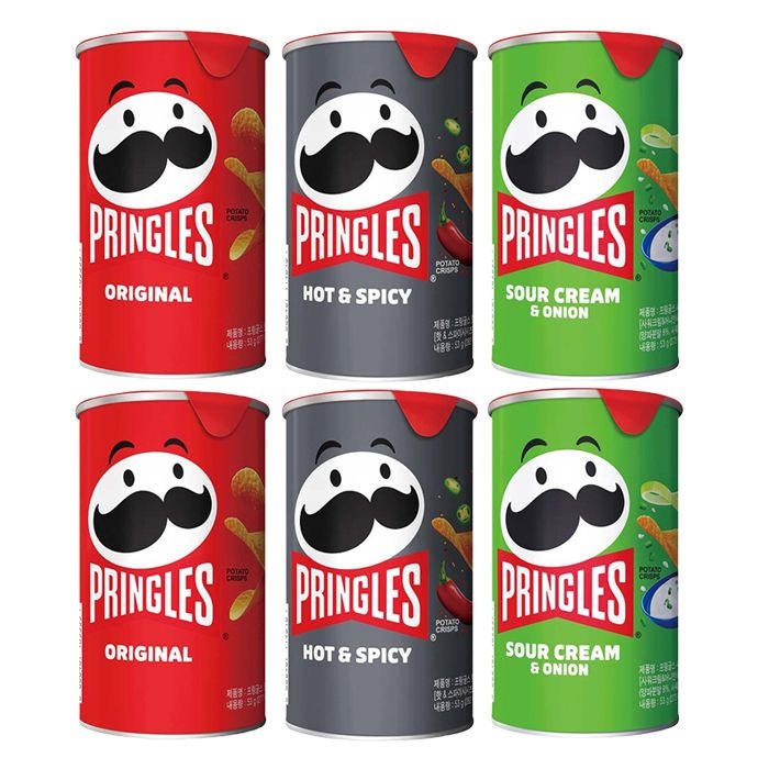 프링글스 미니 53g 오리지널2개+사워크림앤어니언2개+핫앤스파이시2개 (총6개)