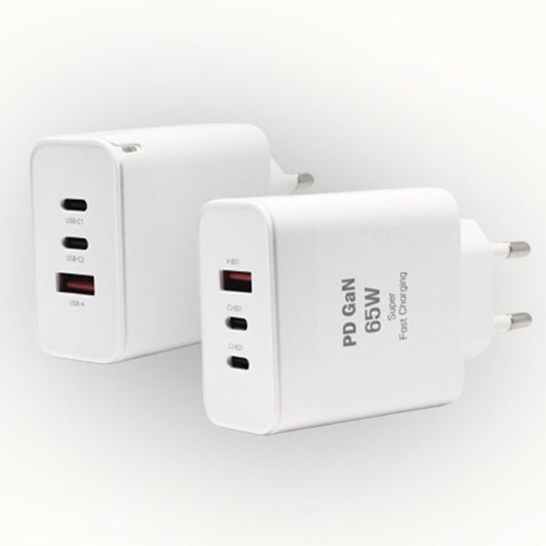 (현대Hmall) 프리쉐 초고속 미니 3포트 C타입 PD 어댑터 멀티 충전기 65W + C to C 케이블 1.5m 세트