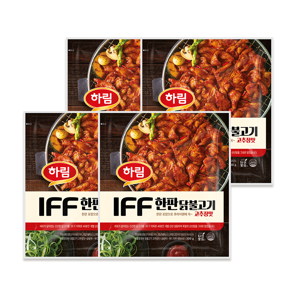 하림 IFF 한판 닭불고기 고추장맛 300g 4봉