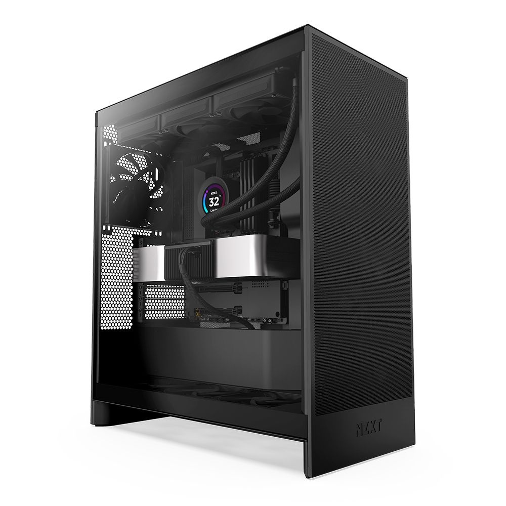 NZXT H7 Flow V2 블랙 모던 심플 디자인 PC 게이밍 케이스
