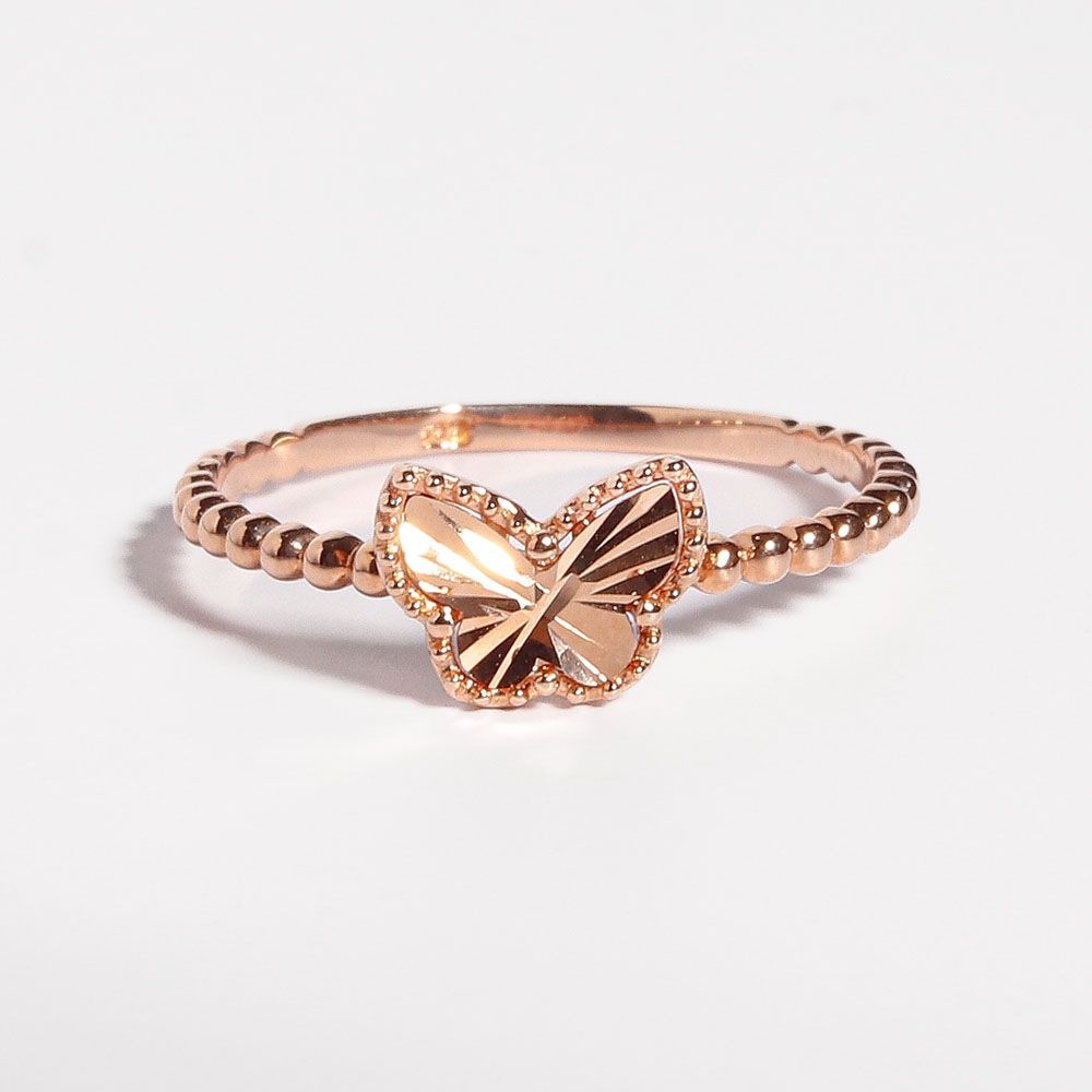 이븐 나비 커팅 볼 반지 레이어드 데일리 여자 친구 생일 선물 14K 18K