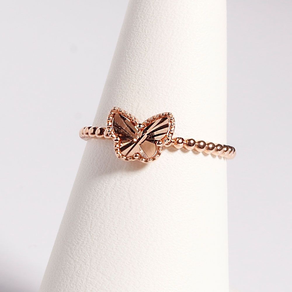 이븐 나비 커팅 볼 반지 레이어드 데일리 여자 친구 생일 선물 14K 18K