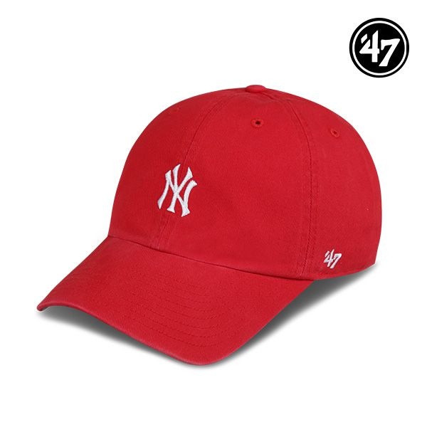 26FW 47브랜드 뉴욕 양키스 NY 스몰 로고 MLB 엠엘비 볼캡 야구 모자 레드_B-BSRNR17GWS-RDA