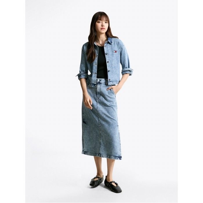 타미진스 [공식][아울렛52%] 하이 맥시 데님 스커트 T32F6NFS11TWL11A5 (정상가:199,000원)