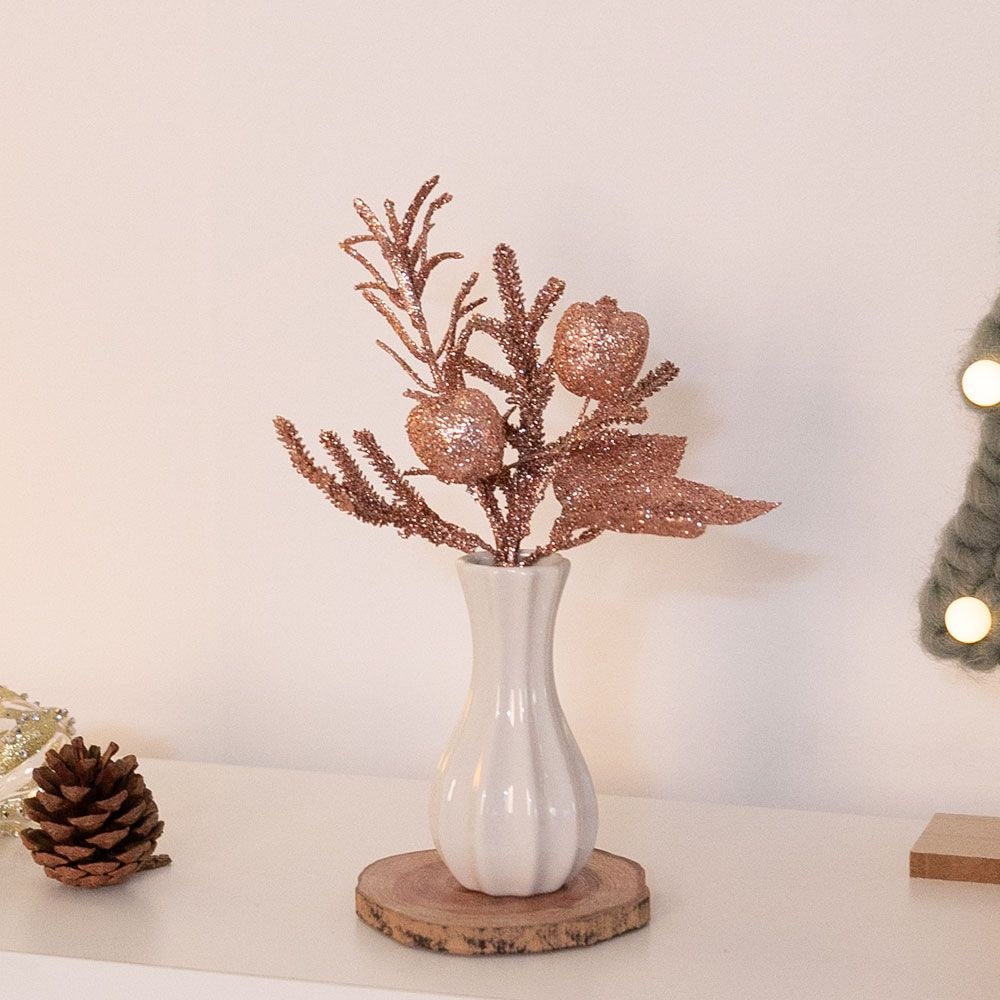 플라워트리 플라워트리 크리스마스 눈송이 잎 장식 애플콕가지 21cm 꾸미기 소품 용품 오너먼트 데코 이벤트 파티 겨울 인테리어