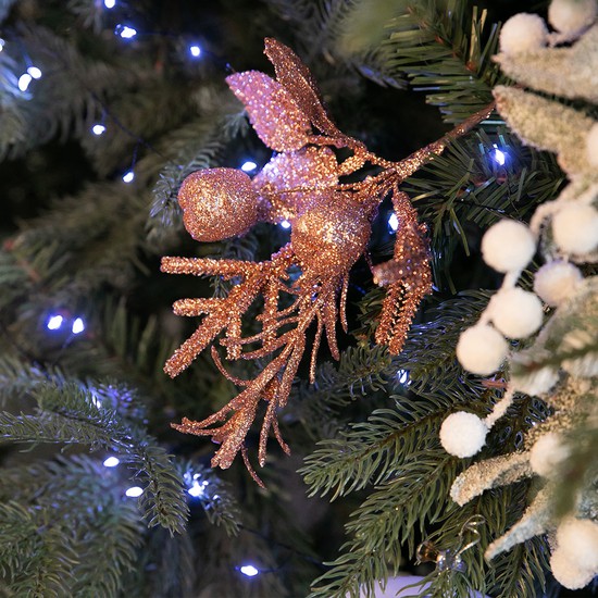 플라워트리 크리스마스 눈송이 잎 장식 애플콕가지 21cm 꾸미기 소품 용품 오너먼트 데코 이벤트 파티 겨울 인테리어