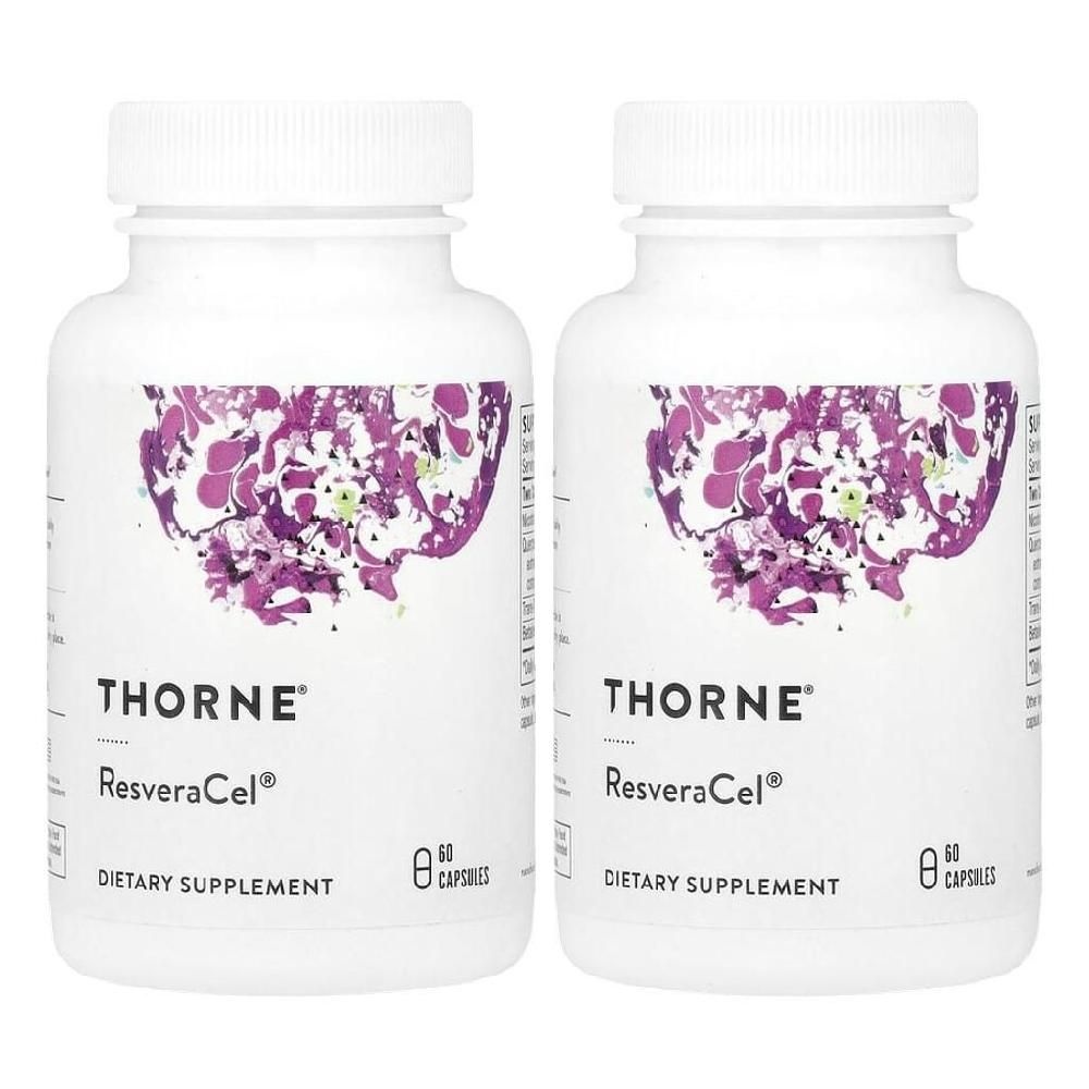 Thorne [해외] 쏜리서치 레스베라셀 NR 고약사 니코틴아미드 레스베라트롤 ResveraCel 60캡슐 2병