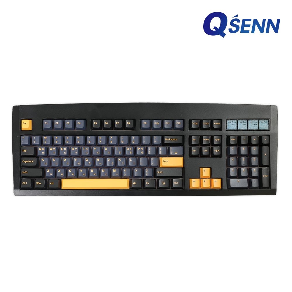 큐센 DT35 104 PBT 풀윤활 사무용 유무선 기계식 키보드 블랙 오테뮤 단풍