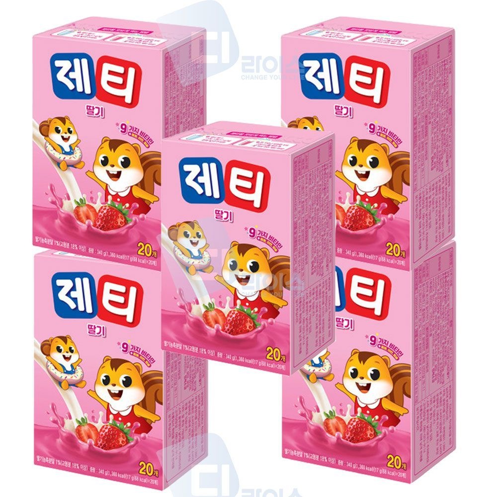 동서식품 제티 딸기맛 100T 20Tx5개 파우더 분말 딸기우유