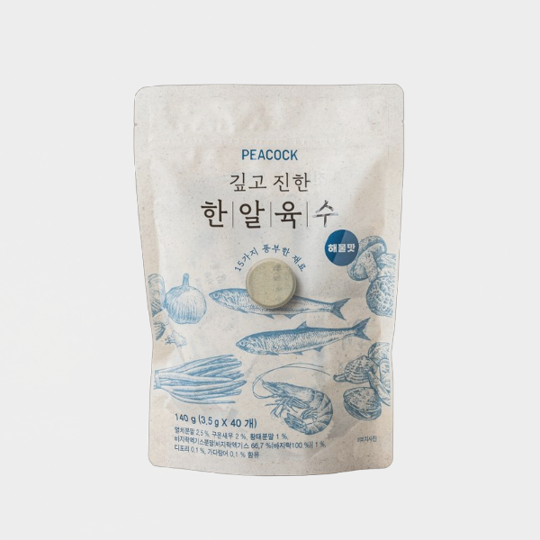 피코크 한알육수 해물맛 140g (3.5gx40입) 1개 코인육수