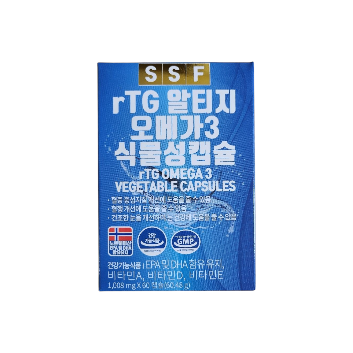 순수식품 rTG 알티지 오메가3 1000mg 60캡슐 3개
