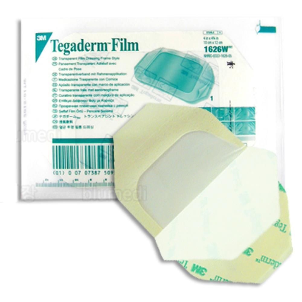 3M 1626W 투명테이프 상처부위 보호 멸균드레싱밴드 100x120 50장 비상용 반창고 일회용밴드