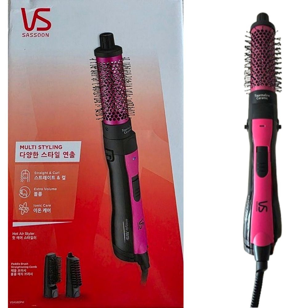 비달사순 에어 롤 고데기 스타일러 브러쉬 드라이기 웨이브 볼륨 헤어 VSAS80PIK (Lkn)