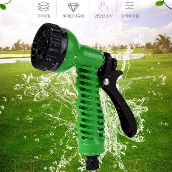 매직호스 스프링호스 분사기 다기능 세차 분무기 7모드 청소 분사건 워...