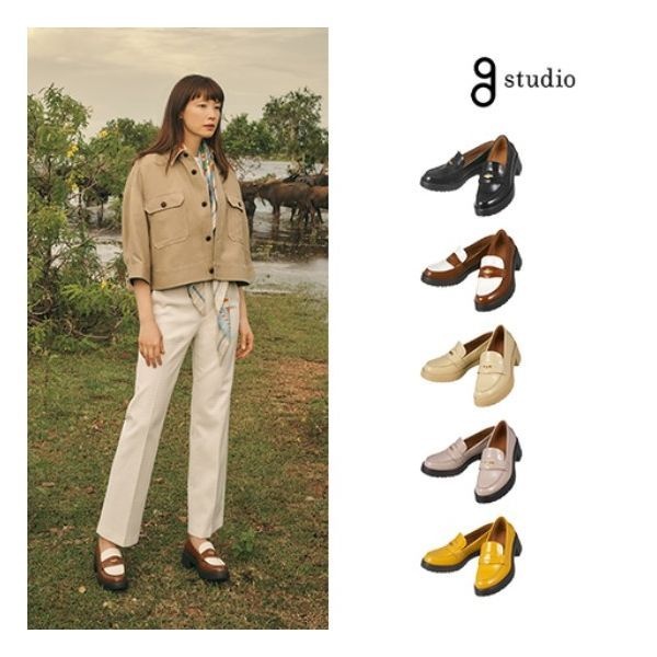 지스튜디오 론칭가 159,000원 25SS 코인 힐 로퍼 683446