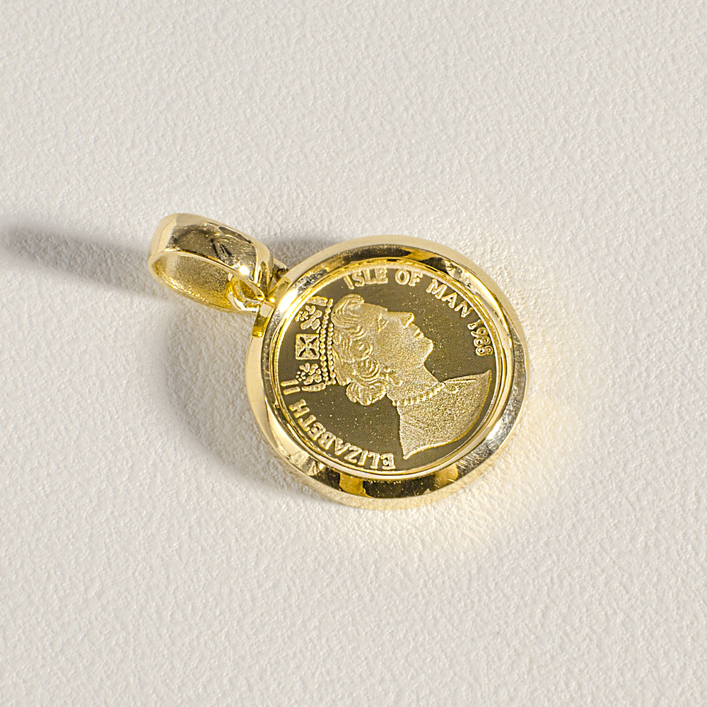 볼드 테두리 행운 엘리자베스 코인 펜던트 데일리 메달 동전 14K 18K 여자 선물