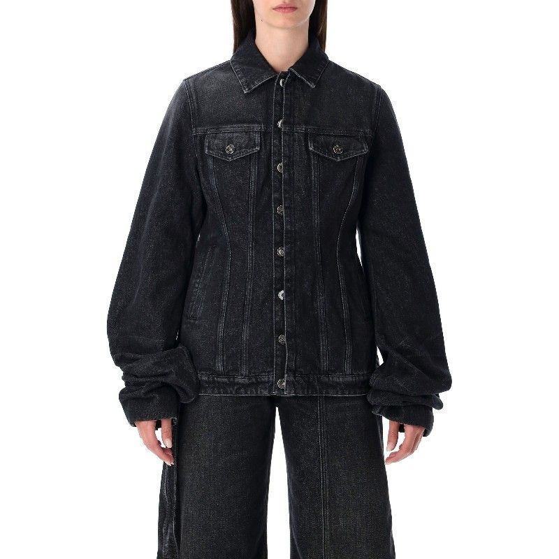 장 폴 고티에 장폴고띠에 블랙 데님 버튼업 릴렉스 핏 재킷 JA014D016 06
