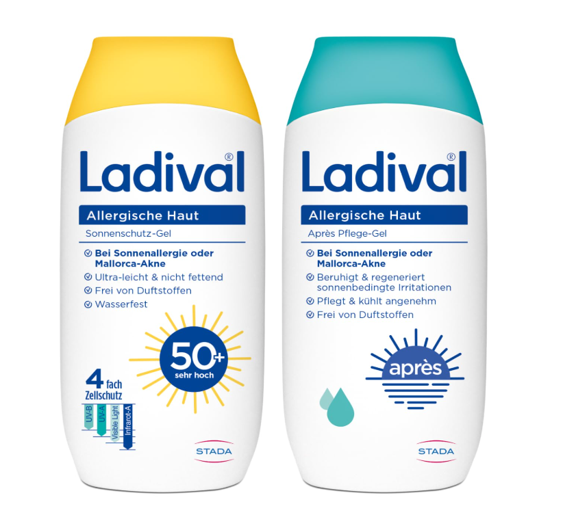 [해외] 라디발 Ladival SPF50 알러제닉 선스크린 + 애프터 선 쿨링 수분 젤 200ml 독일 내수용 야외활동 바캉스용
